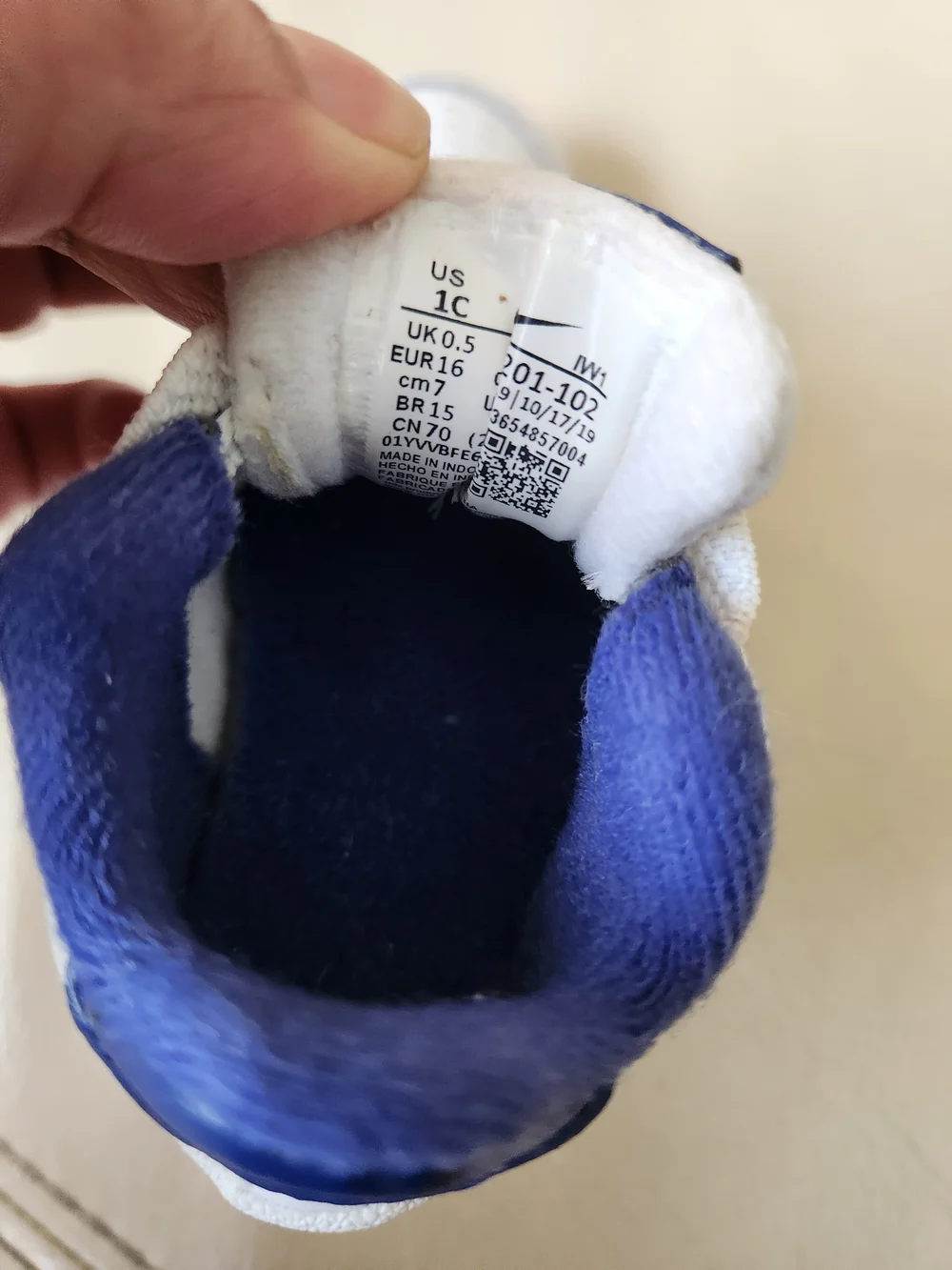 Nike White and Royal Blue Baby Walker Sneakers